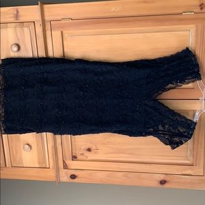 Lace and beaded cocktail dress